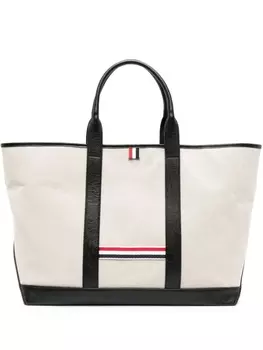 Thom Browne сумка-тоут среднего размера с полосками RWB, нейтральный цвет
