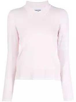 Thom Browne трикотажная рубашка поло с полосками 4-Bar, розовый