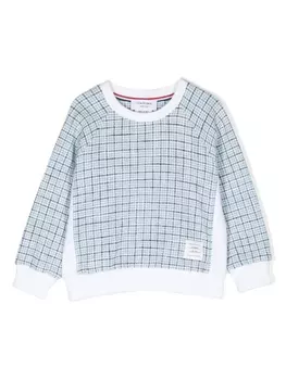 Thom Browne твидовая толстовка в клетку, синий