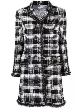 Thom Browne твидовое платье миди Chesterfield, черный