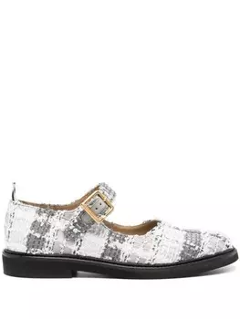 Thom Browne твидовые балетки в клетку, серый