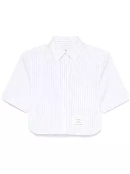 Thom Browne укороченная рубашка в полоску, синий
