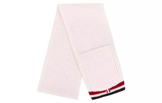 THOM BROWNE Вязаный шарф женский белые