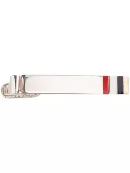 Thom Browne зажим для галстука в полоску, серебряный