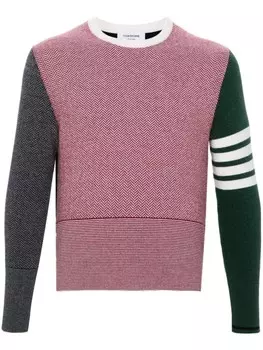 Thom Browne жаккардовый джемпер в стиле колор-блок, красный