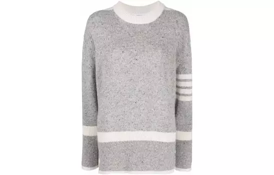 THOM BROWNE Женский свитер FW22 светло-серого цвета