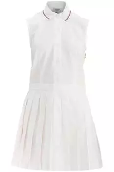 Thom e Женское плиссированное хлопковое платье для женщин Thom Browne, белый