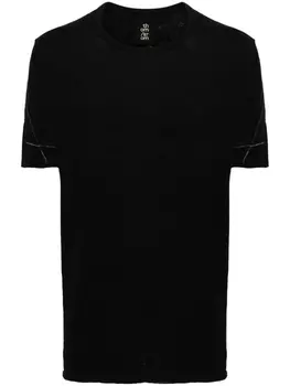 Thom Krom футболка с декоративной строчкой, черный