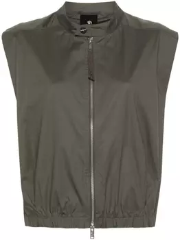 Thom Krom поплиновый жилет со сборками, зеленый