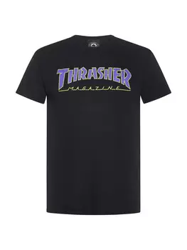 Thrasher футболка с контурным логотипом, черный