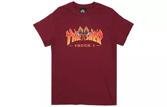 Thrasher Футболка унисекс цвета умбры и красного