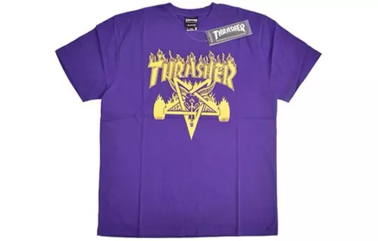 Thrasher Футболка унисекс фиолетовая японская версия