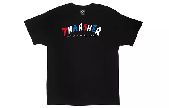 Thrasher Футболка унисекс, версия для США, черная
