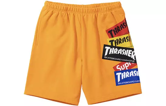 Thrasher X FW21 Повседневные шорты унисекс Supreme, желтый