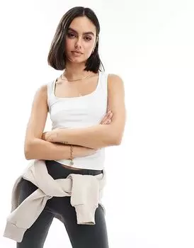 Threadbare – Jungle – Безрукавный, суперэластичный топ белого цвета