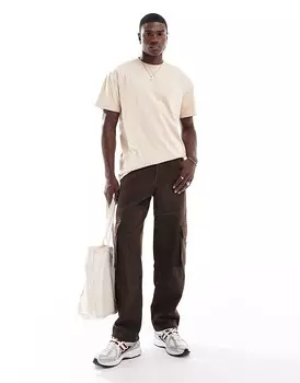 Threadbare – серо-бежевая футболка оверсайз