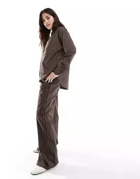 Threadbare – Широкие брюки в коричневую полоску, в комплекте