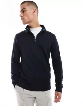 Threadbare – Темно-синий свитер с полумолнией