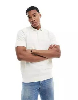 Threadbare - Трикотажная рубашка-поло в полоску цвета экрю