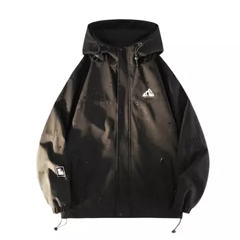 Threeagainthr33 THREEGAINTHR33 Куртка унисекс, Черное написание бежевого цвета