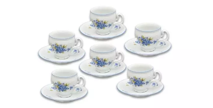 Thun 1794 Bernadotte, кофейные чашки и блюдца, ежевика, 170 мл, Тун, 6 шт