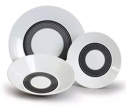 Thun 1794 Lea, набор тарелок, чешский фарфор, круг, Тун, 18 предметов