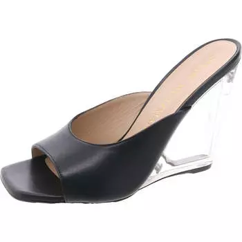 Tia женские однотонные кожаные шлепанцы Stuart Weitzman, черный