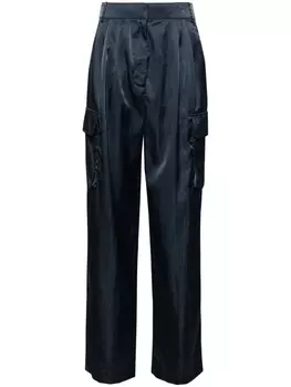 Tibi брюки карго Stella со складками, синий
