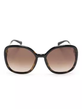 Tiffany & Co Eyewear солнцезащитные очки в квадратной оправе, коричневый