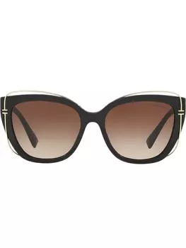 Tiffany & Co Eyewear солнцезащитные очки в квадратной оправе с затемненными линзами, черный