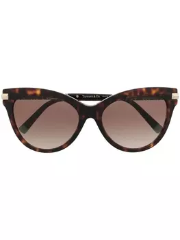 Tiffany & Co Eyewear солнцезащитные очки в оправе черепаховой расцветки, коричневый