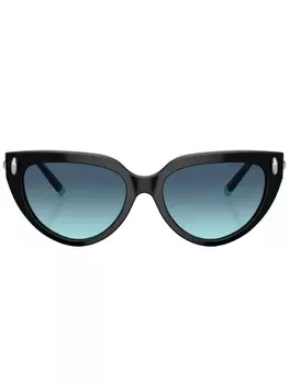 Tiffany & Co Eyewear солнцезащитные очки в оправе 'кошачий глаз', черный