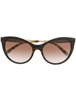 Tiffany & Co Eyewear солнцезащитные очки в оправе 'кошачий глаз', коричневый