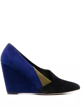 Tila March туфли на танкетке с миндалевидным носком, черный