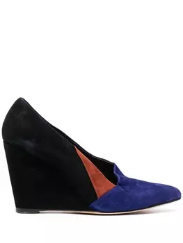 Tila March туфли на танкетке в стиле колор-блок, синий