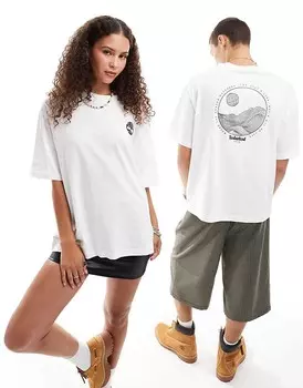 Timberland — белая футболка оверсайз с крупным горным принтом — только на ASOS