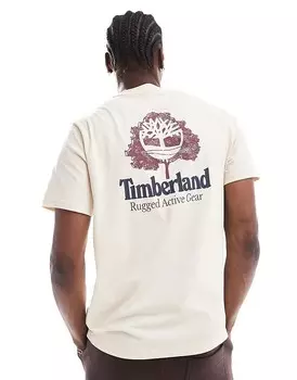 Timberland Белоснежная футболка с большим логотипом в виде дерева