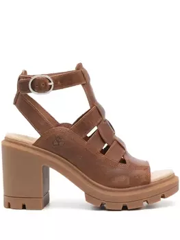 Timberland босоножки с тисненым логотипом, коричневый