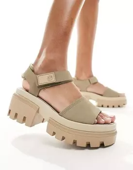 Timberland – Everleigh – Серо-коричневые босоножки на платформе