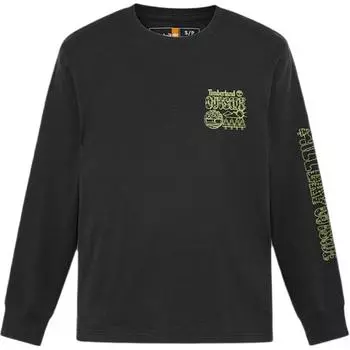 Timberland Футболка унисекс, черная/темно-пшеничная