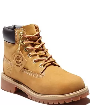 Timberland Kids' Classic 6 Кожаные армейские ботинки для холодной погоды (молодежные), бежевый