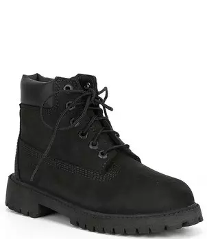 Timberland Kids' Classic 6 Кожаные армейские ботинки для холодной погоды (молодежные), черный