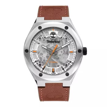 Timberland Наручные часы Alburgh Collection с автоматическим механизмом, кожаным ремешком, 44 мм, черный циферблат, мужские часы