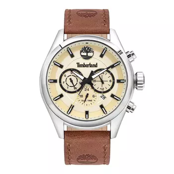 Timberland Наручные часы Ashmont Collection с кварцевым механизмом, кожаным ремешком и белым циферблатом, мужские часы