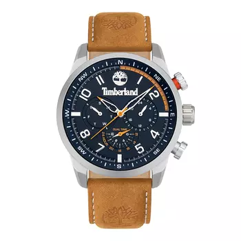 Timberland Наручные часы Forestdale Collection с кварцевым механизмом, кожаным ремешком и синим циферблатом, мужские часы