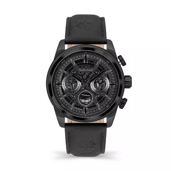 Timberland Наручные часы Hadlock Collection с кварцевым механизмом, кожаным ремешком, 46 мм, черный циферблат, мужские часы
