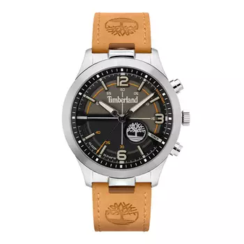 Timberland Наручные часы Sullivan Collection с кварцевым механизмом, кожаным ремешком, 44 мм, черный циферблат, мужские часы