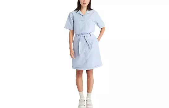 Timberland Платье с короткими рукавами, женское, синее, фиолетово-серое