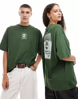 Timberland — темно-зеленая футболка с изображением гор — эксклюзивно на ASOS