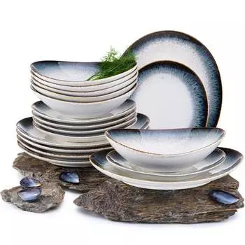 Time dim сервиз обеденный, 18 предметов. Konsimo, белый